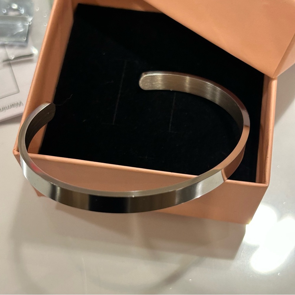 Inspirational Stainless Steel Cuff Bracelet - Picture 7 of 13